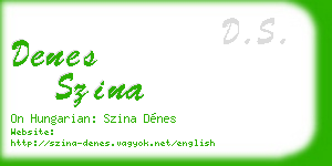 denes szina business card